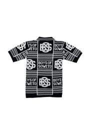 Print Pattern Golf T-shirt - Black & White