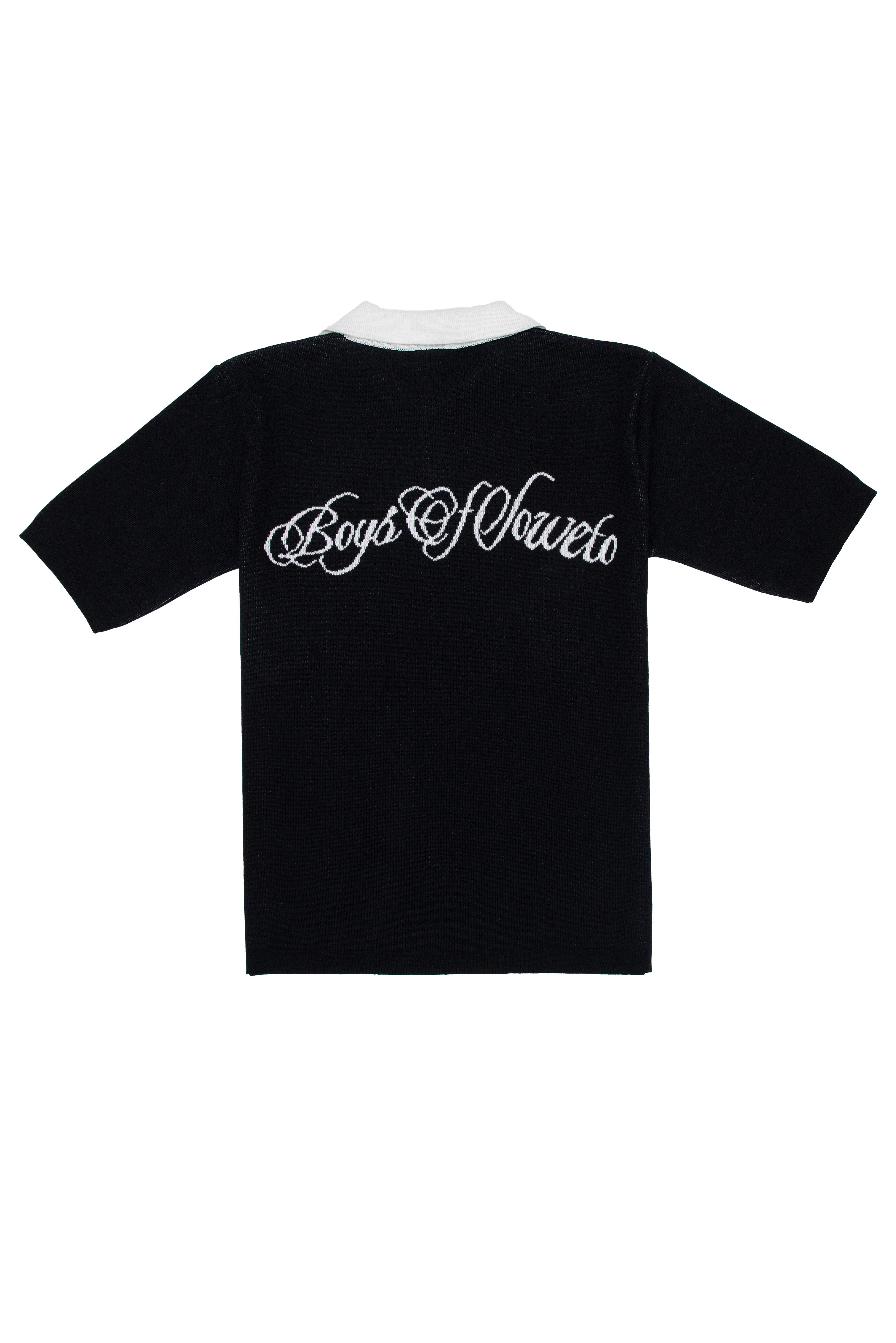 Retro V-Neck Golf T-shirt - Black & White