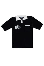 Retro V-Neck Golf T-shirt - Black & White