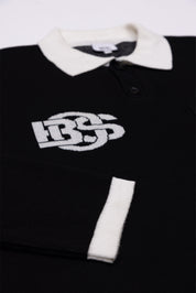 Retro Longsleeve golf shirt - Black & White