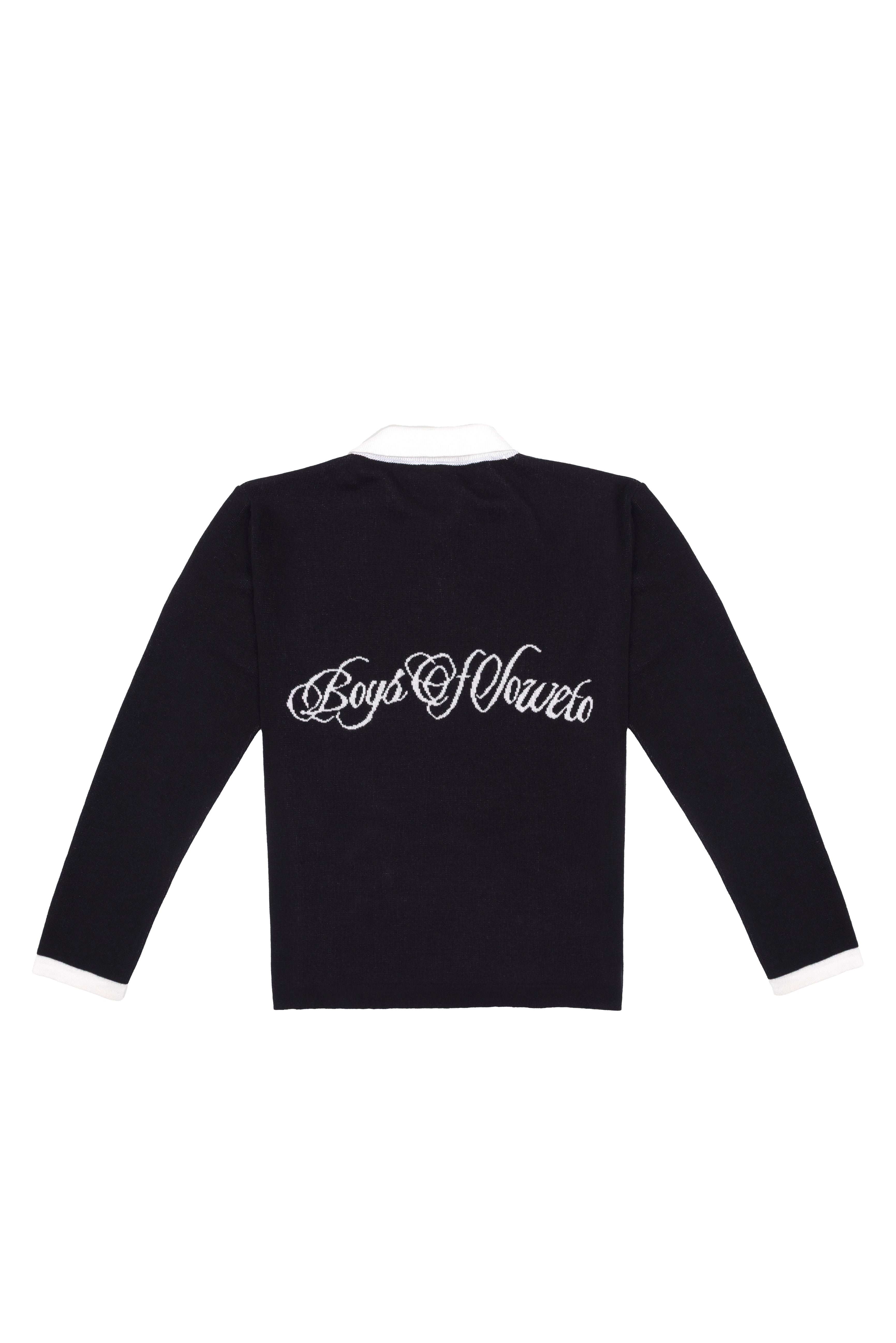 Retro Longsleeve golf shirt - Black & White