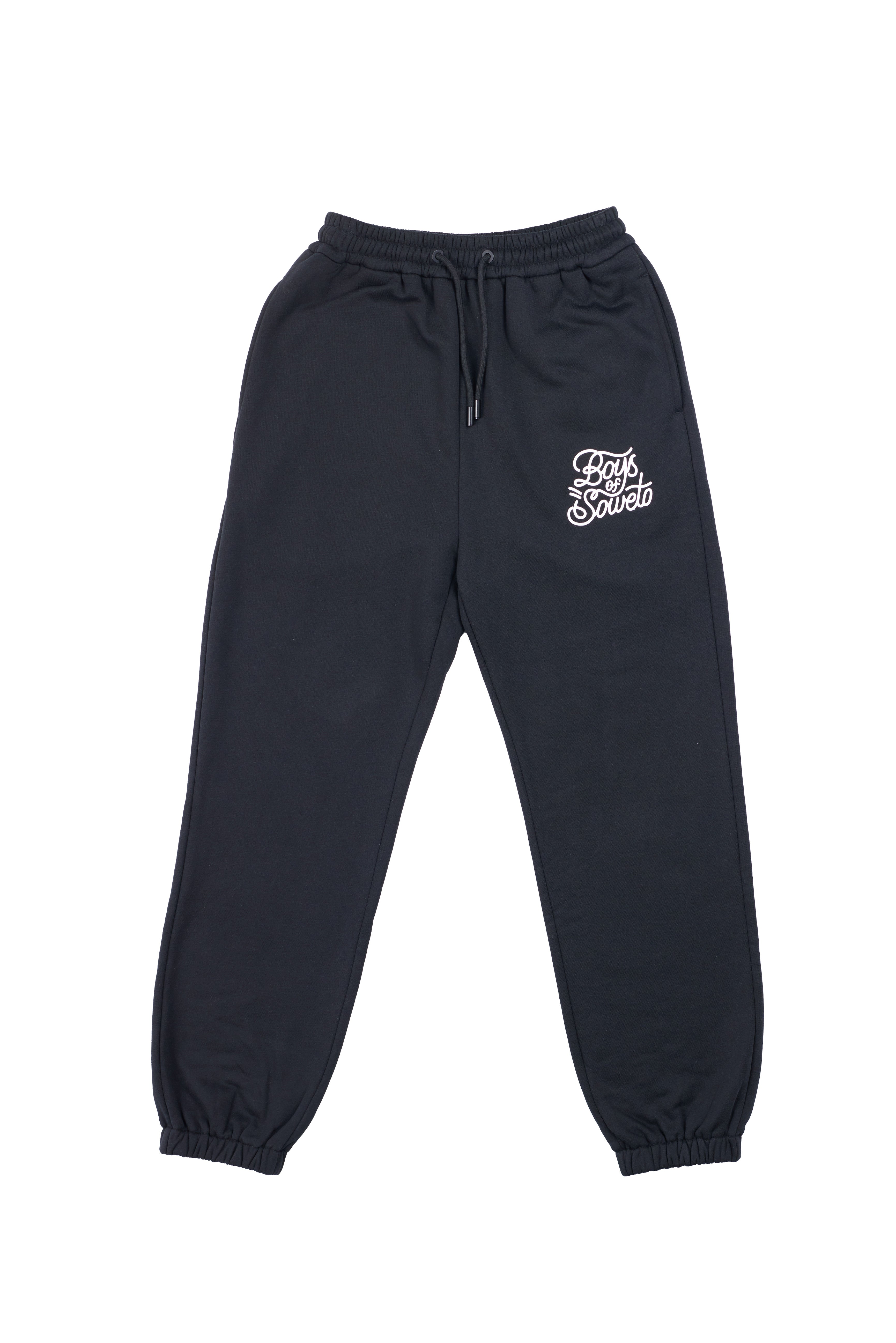 Puff Print Tracksuit Pants - Black