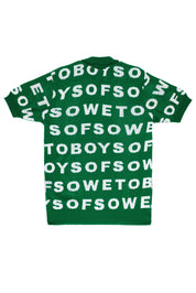 Knit Golf T-shirt - Green & White