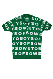 Knit Golf T-shirt - Green & White