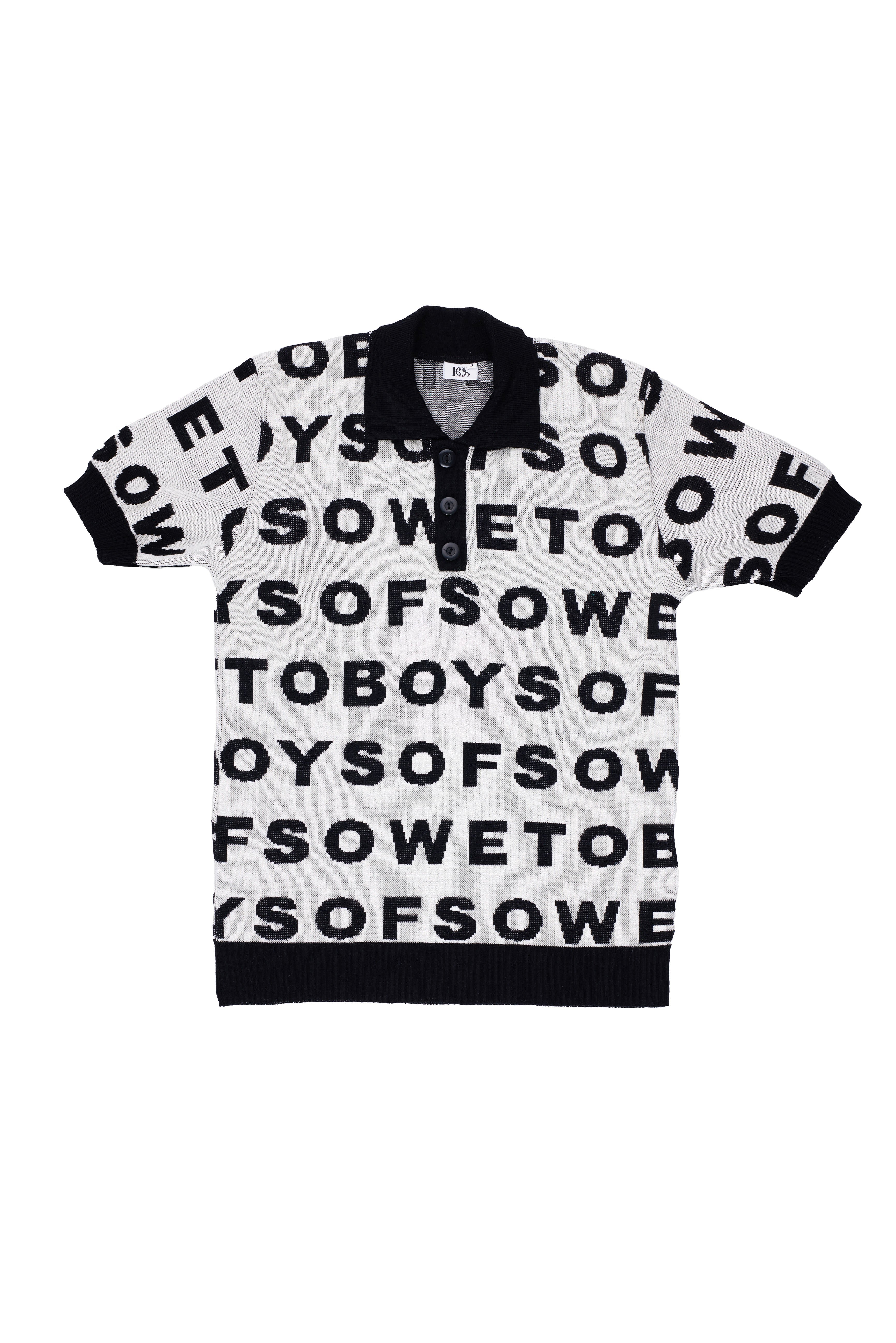 Knit Golf T-shirt - White & Black
