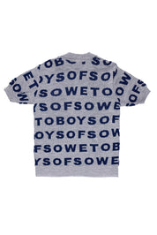 Knit Golf T-shirt - Grey & Navy Blue