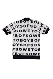 Knit Golf T-shirt - White & Black