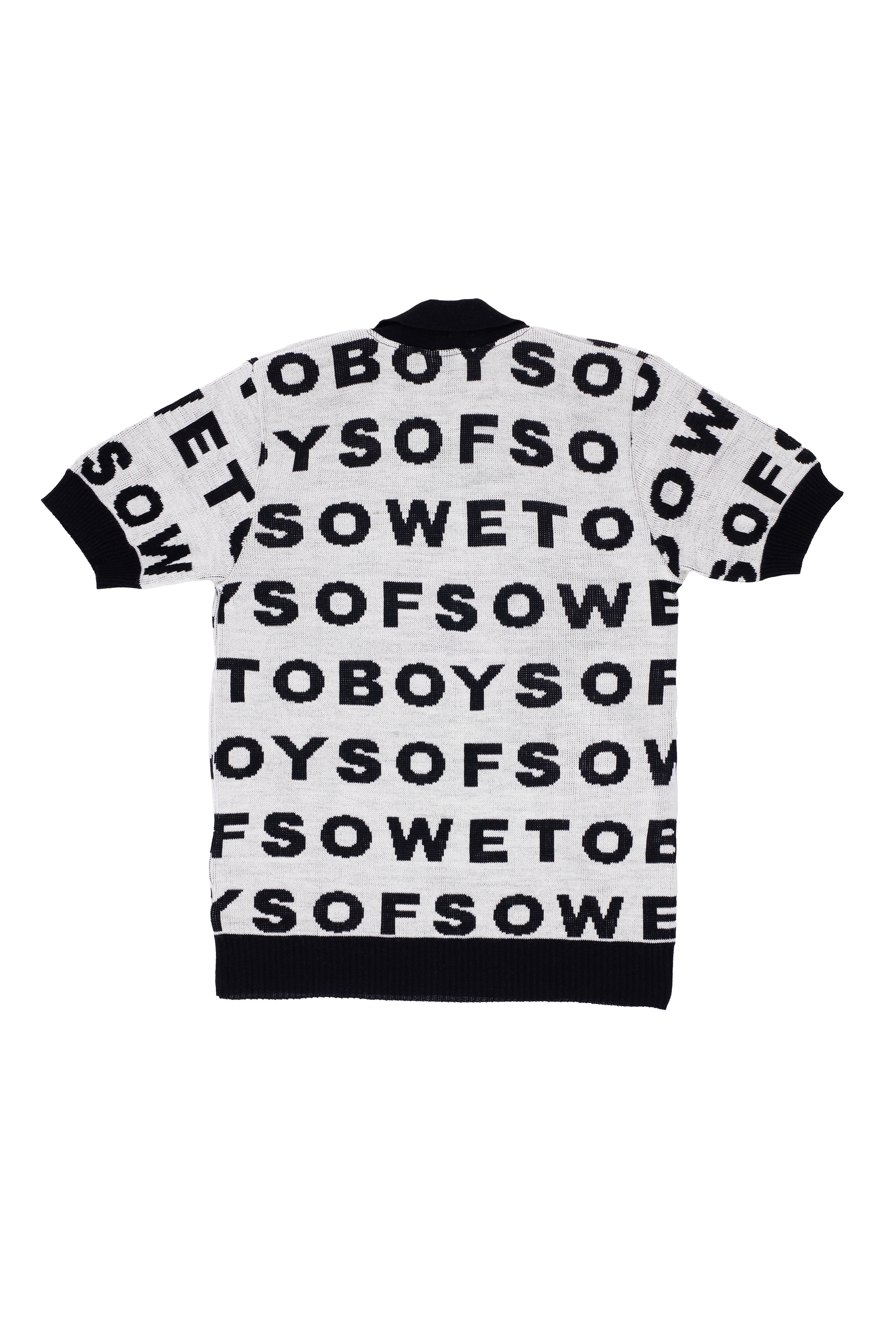 Knit Golf T-shirt - White & Black