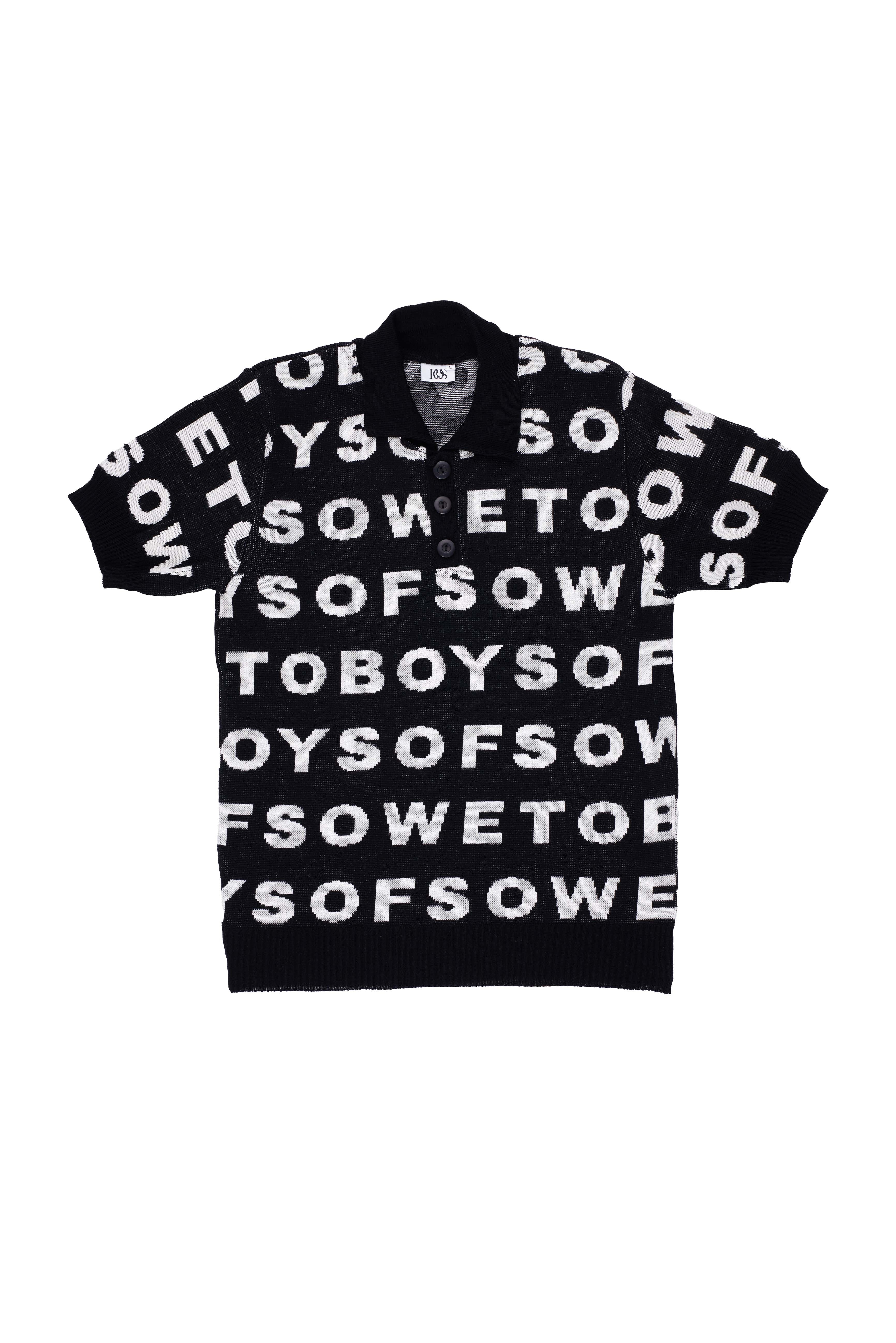 Knit Golf T-shirt - Black & White