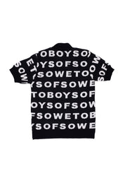 Knit Golf T-shirt - Black & White