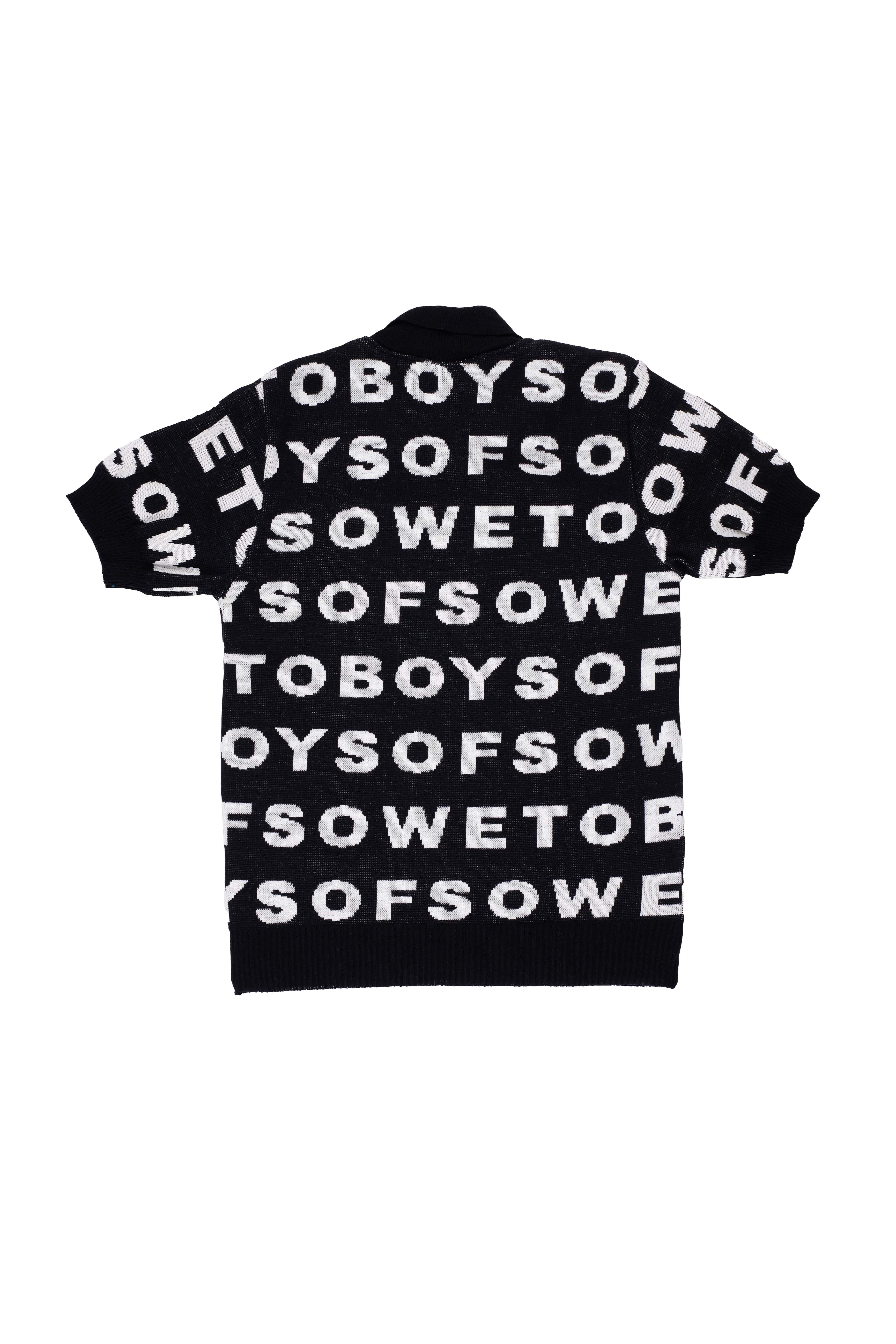 Knit Golf T-shirt - Black & White