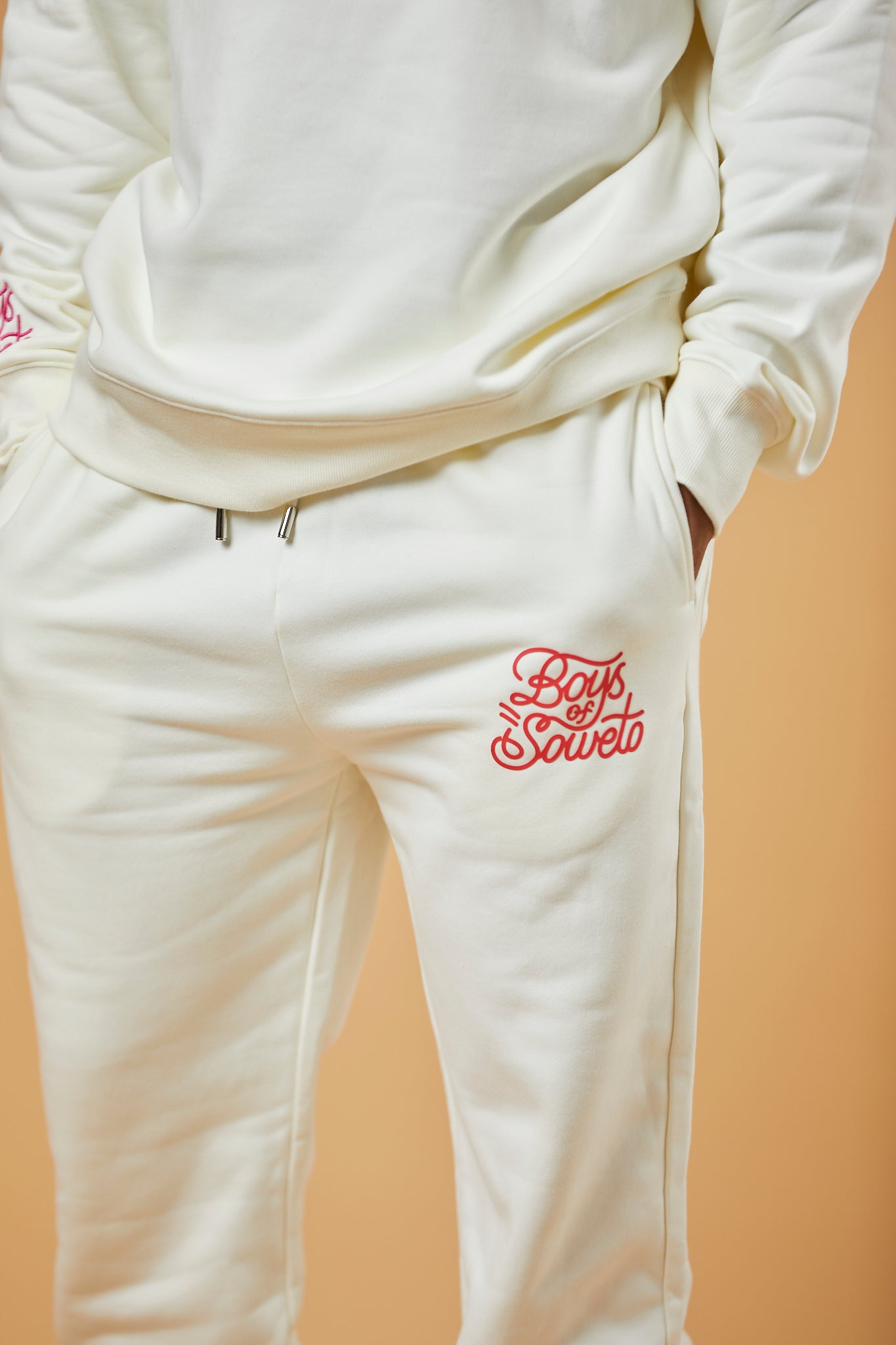 Puff Print Tracksuit Pants - Off White