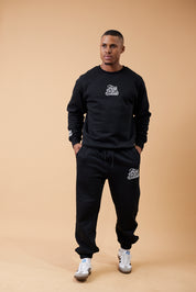 Puff Print Tracksuit Pants - Black