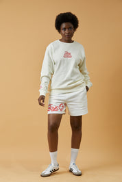 Puff Print Tracksuit Shorts -Off white