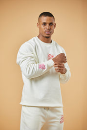 Puff Print Tracksuit Sweater - Off White