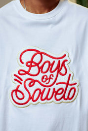 Towel Embroidered T-Shirt - White & Red