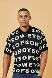 Knit Golf T-shirt - Black & White