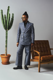 Denim BoS Logotype Double Breasted Suit - Blue