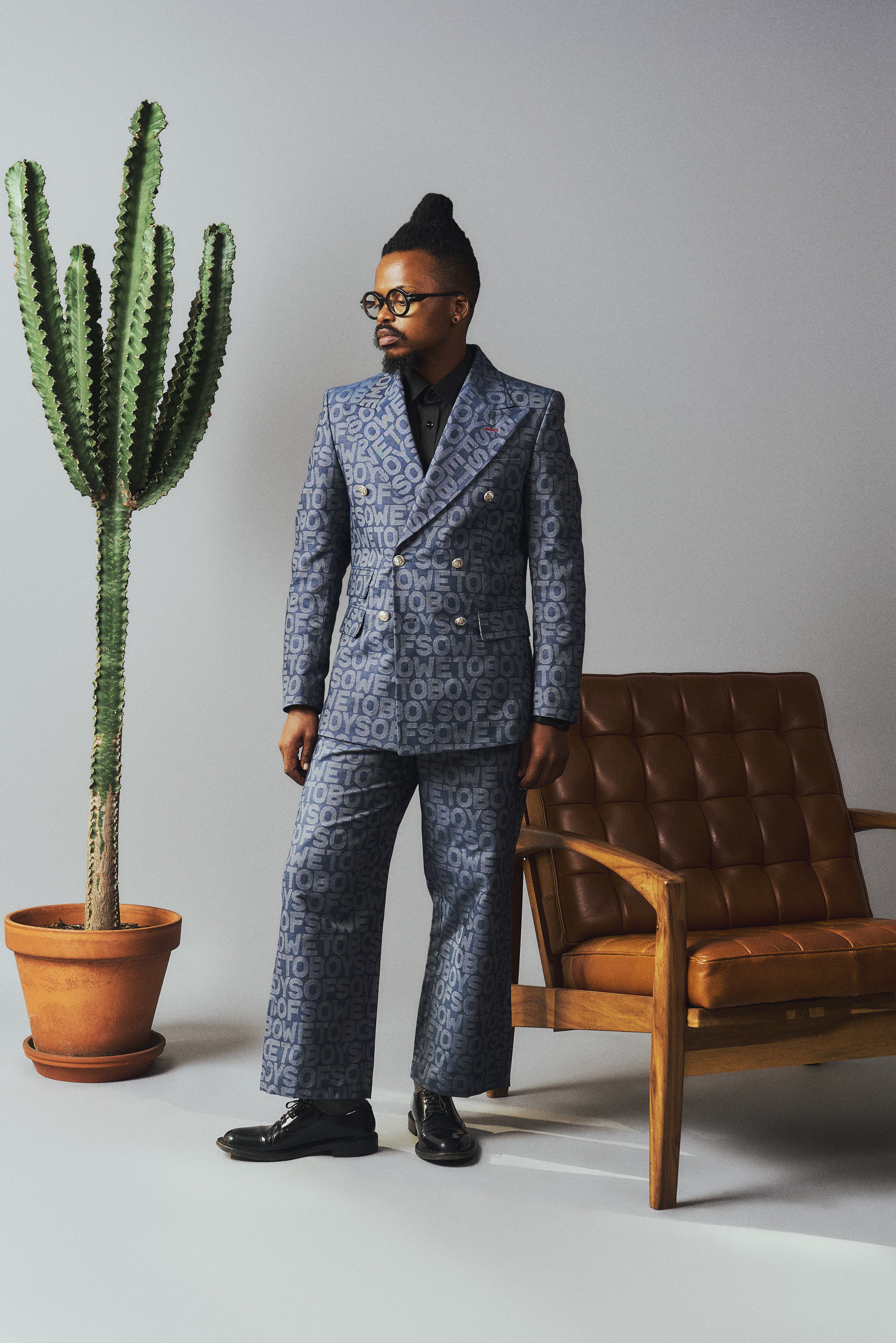 Denim BoS Logotype Double Breasted Suit - Blue