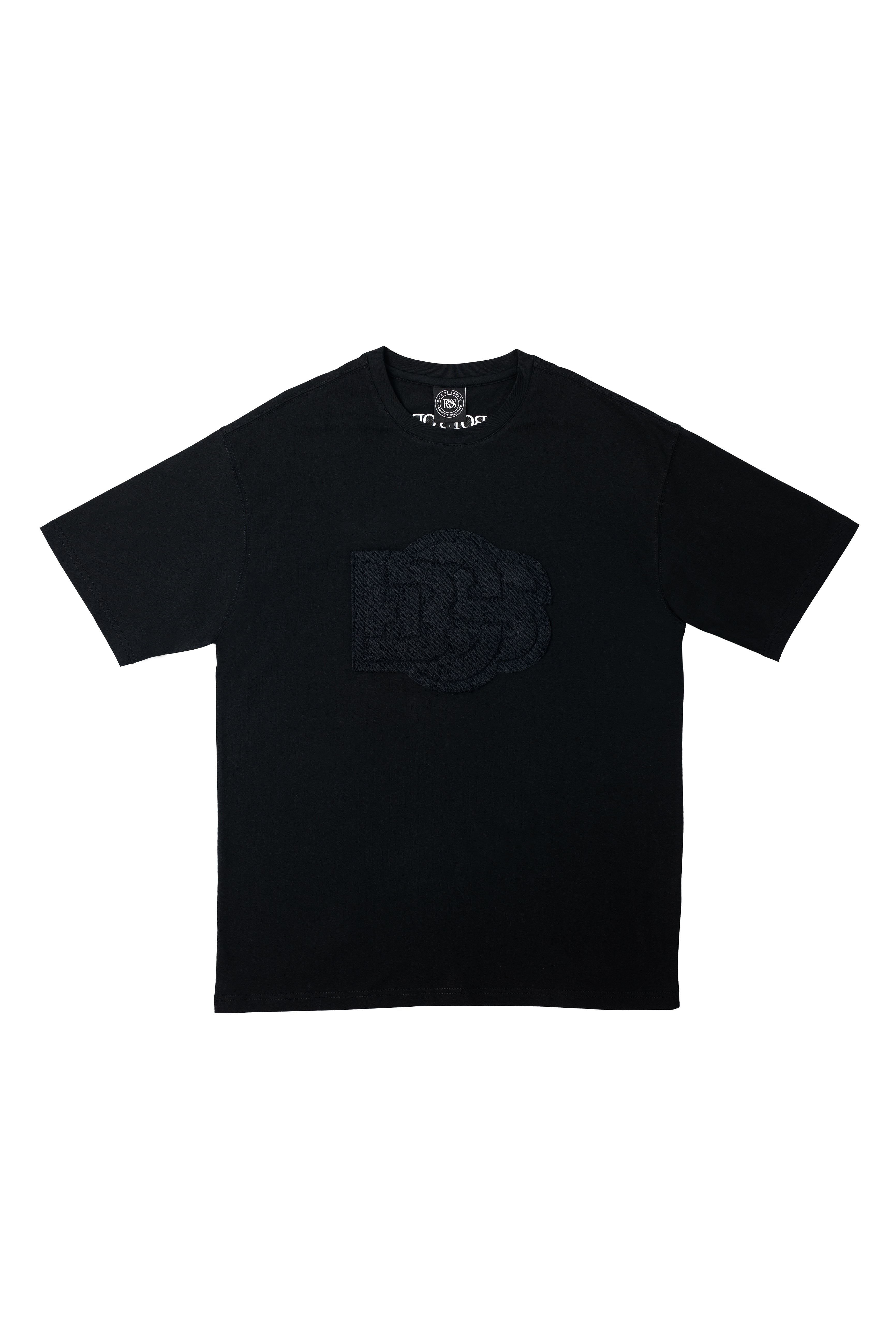 トップス efu FADE CHACK OVER SHIRT Fade Iconic Boxy Black T-Shirt - Subwear