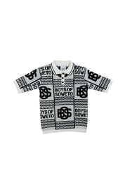 Print Pattern Golf T-shirt - White & Black