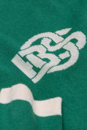 Retro Long sleeve Golf shirt - Green & Ecru