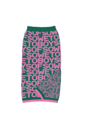 All-Over Print long Skirt - Pink & Green