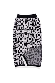 All-Over Print Long Skirt - Black & White