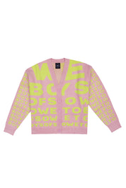 Chunky Eyetest  Cardigan - Rosepink