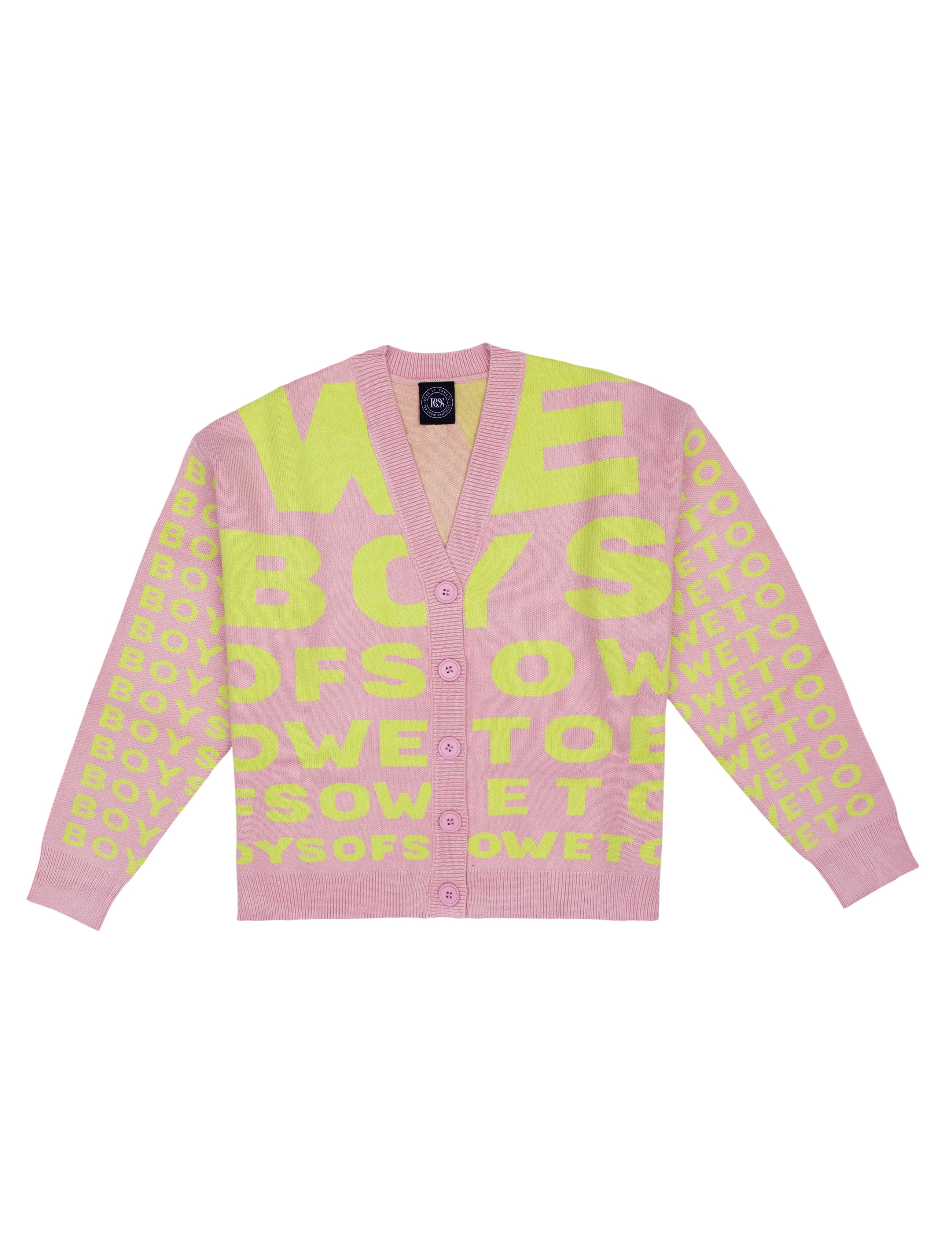 Chunky Eyetest Cardigan Rosepink