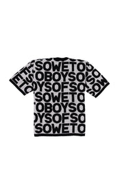 Crewneck Knit Tee - White & Black