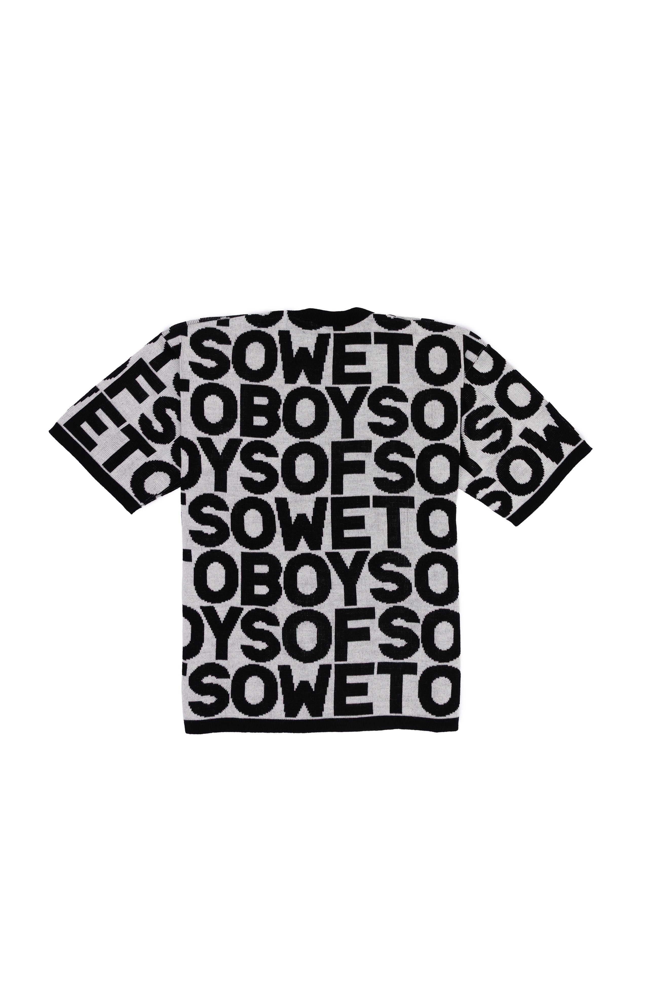 Crewneck Knit Tee - White & Black