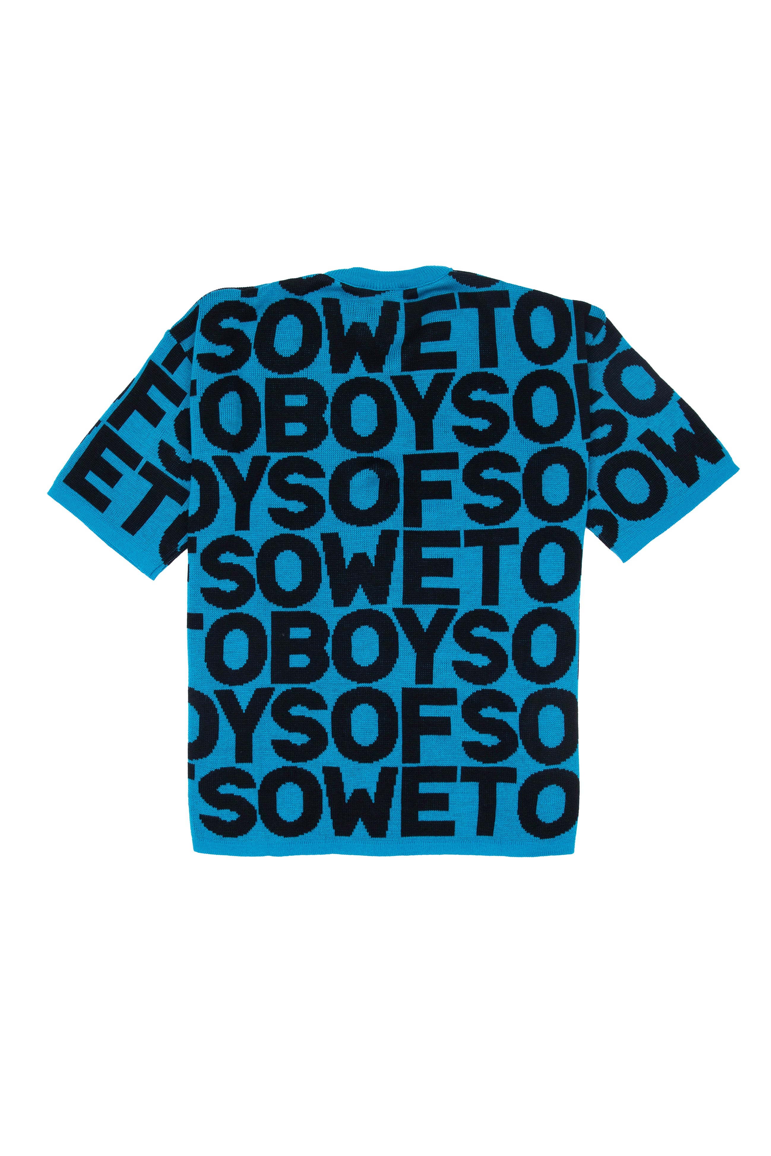 Crewneck Knit Tee - Blue & Black