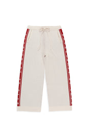 Cozy Knitwear Pants - Ecru & Red