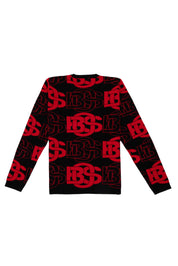 BOS Monogram Crewneck Jumper (Black & Red)