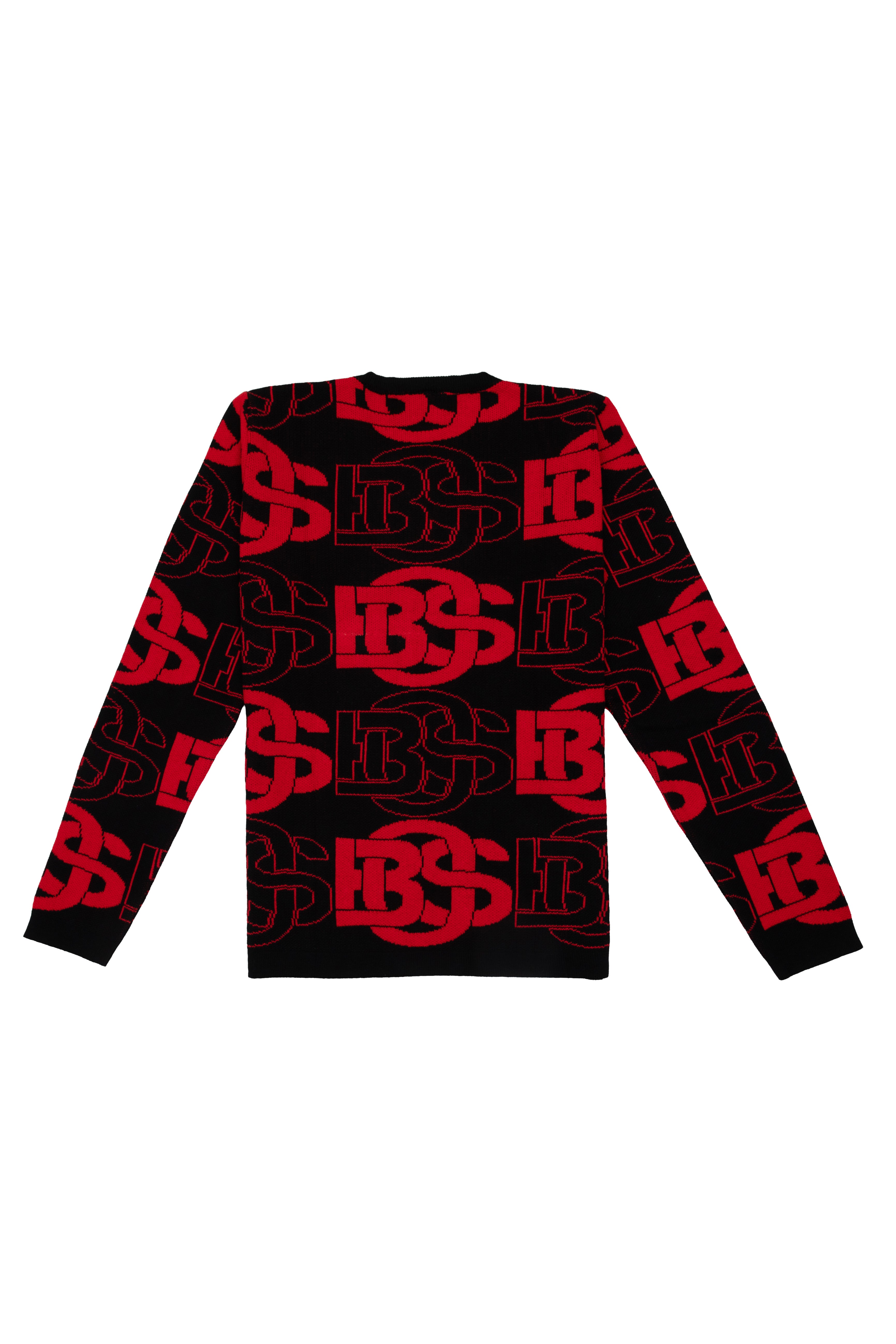 BOS Monogram Crewneck Jumper (Black & Red)