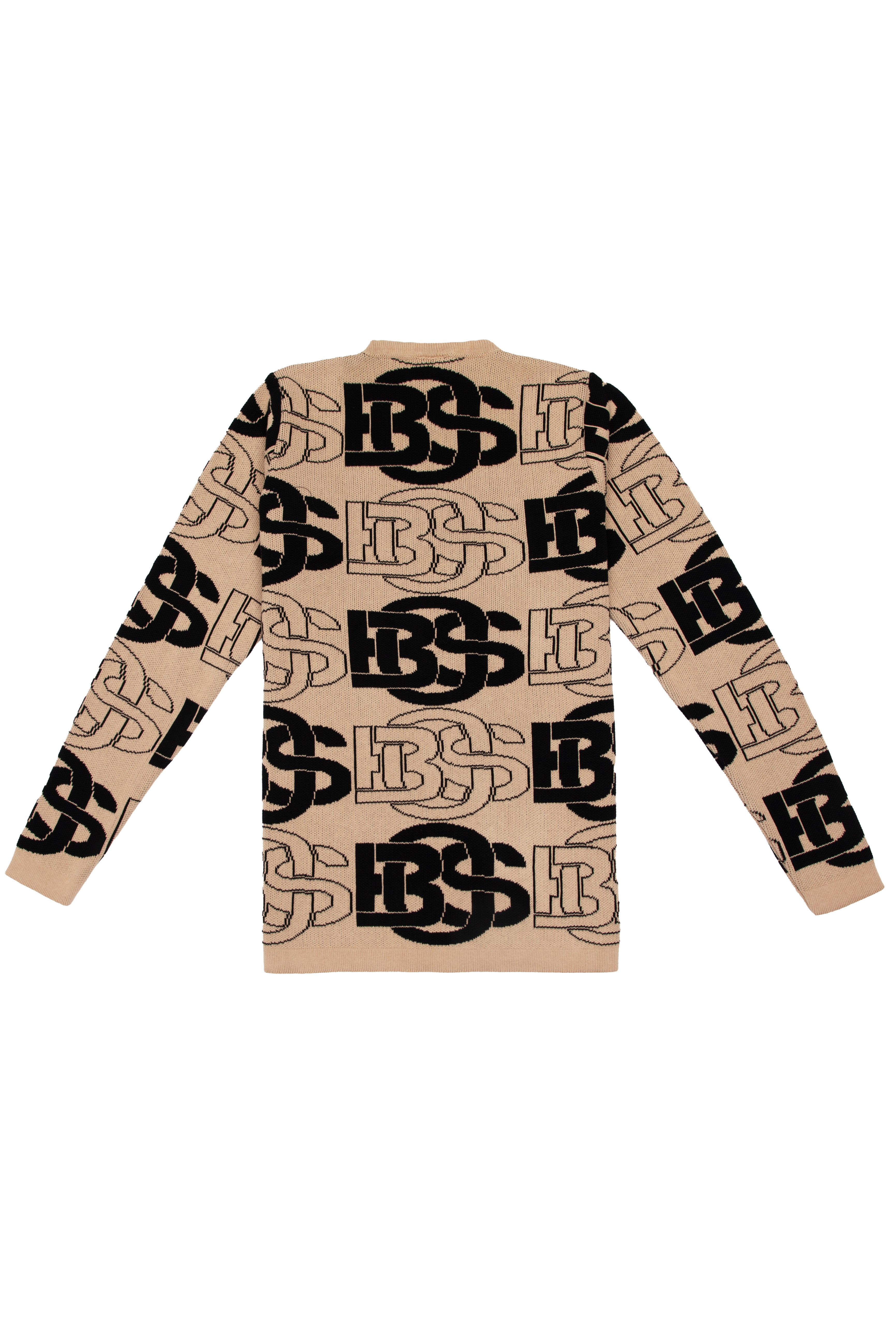 BOS Monogram Crewneck Jumper (Beige & Black)