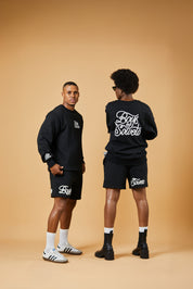 Puff Print Tracksuit Shorts - Black