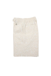 Box cut Oversized Monogram Shorts - Ivory