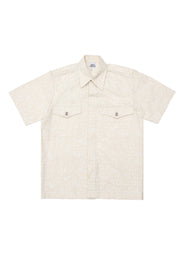 Box cut Oversized Monogram Shirt - Ivory
