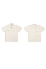 Box cut Oversized Monogram Shirt - Ivory