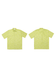 Box cut Oversized Monogram Shirt - Lime Green