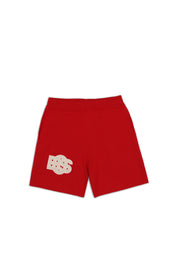 Retro Knit Shorts - Red & Ecru