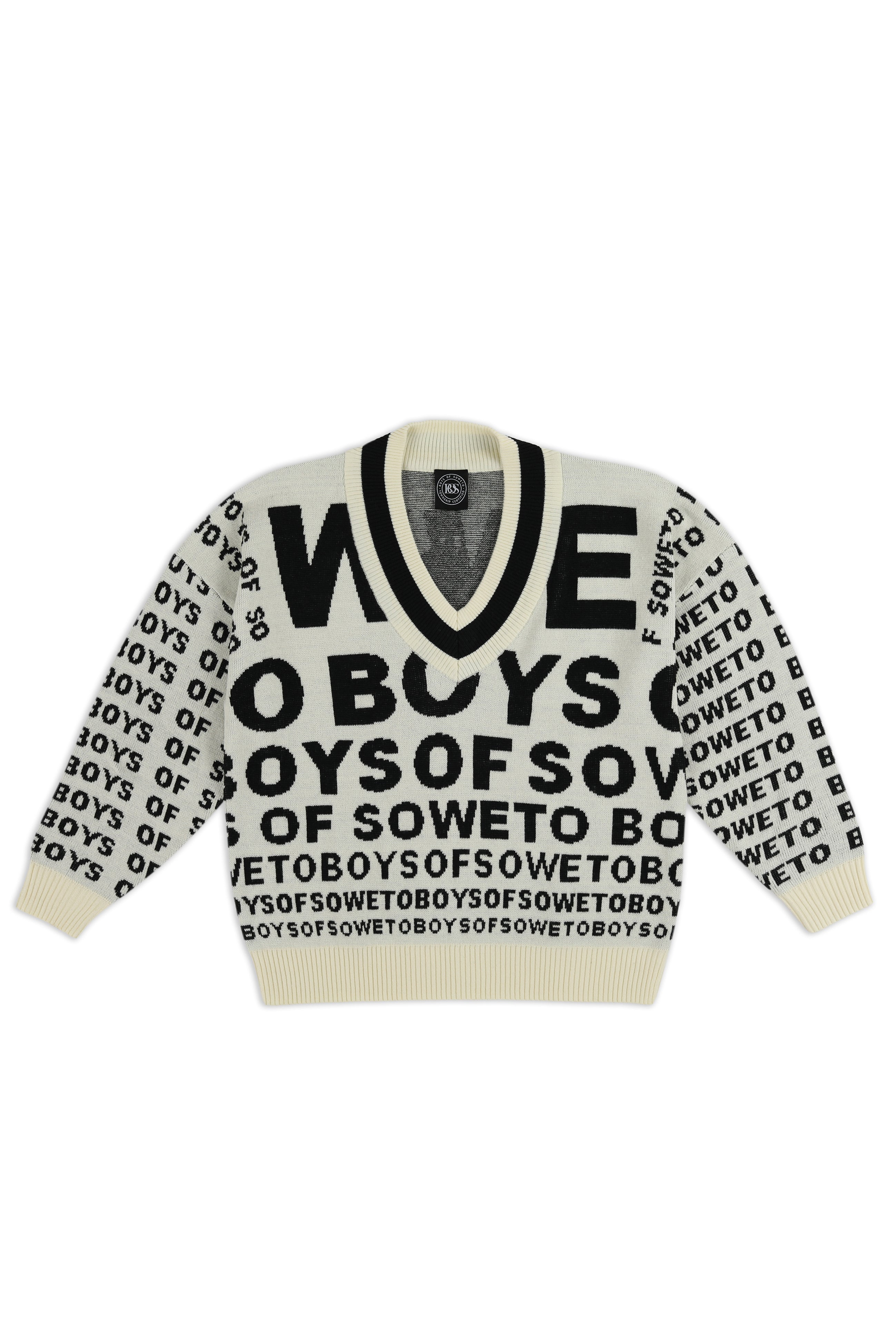 Eyetest V-neck Jumper - White & Black