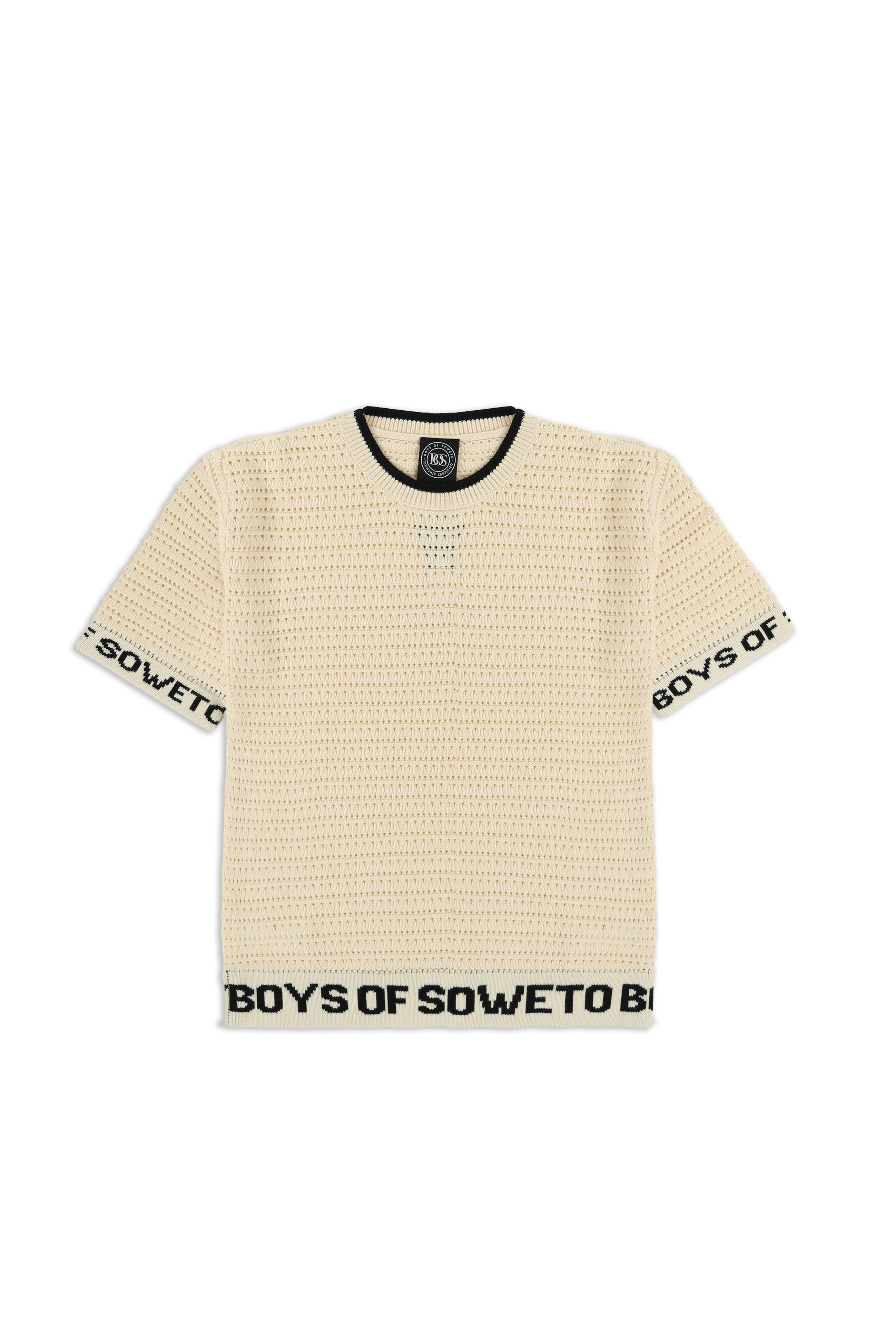 Crochet Crew Neck Top - Ecru