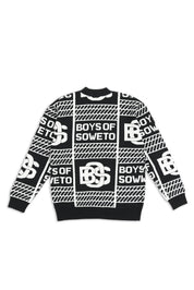 BOS Pattern Cardigan - Black & White