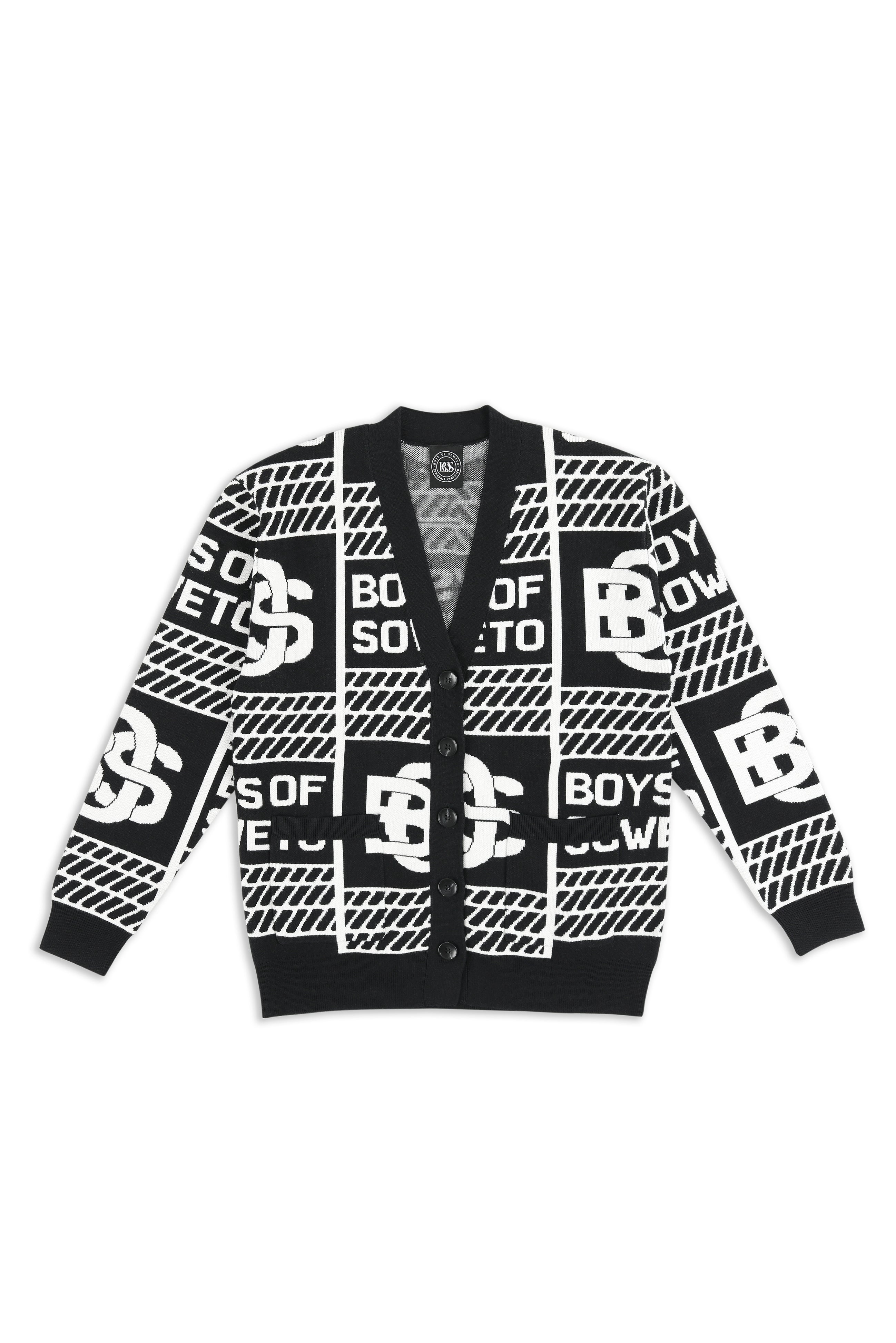BOS Pattern Cardigan - Black & White
