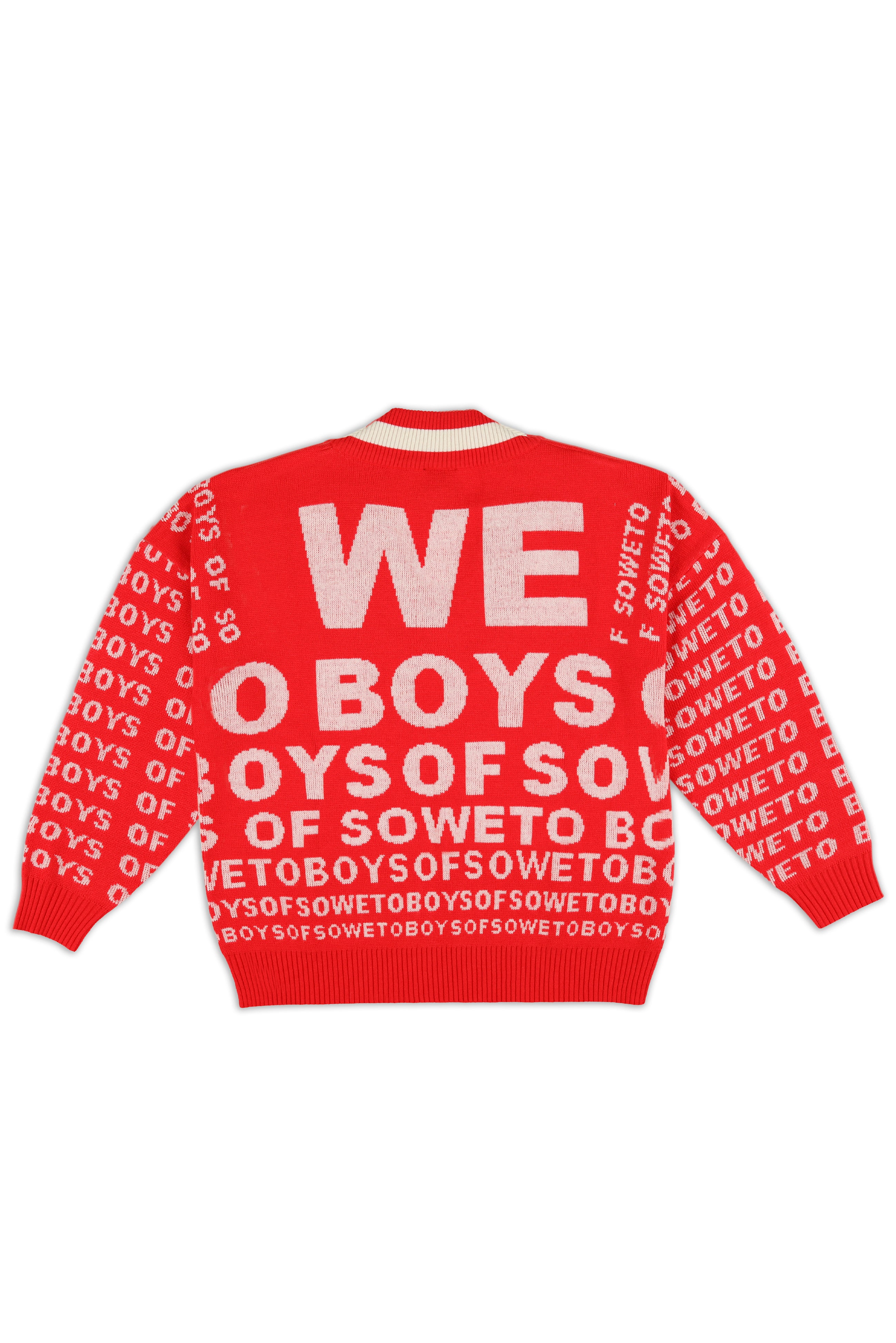 Eyetest V-neck Jumper - Red & White