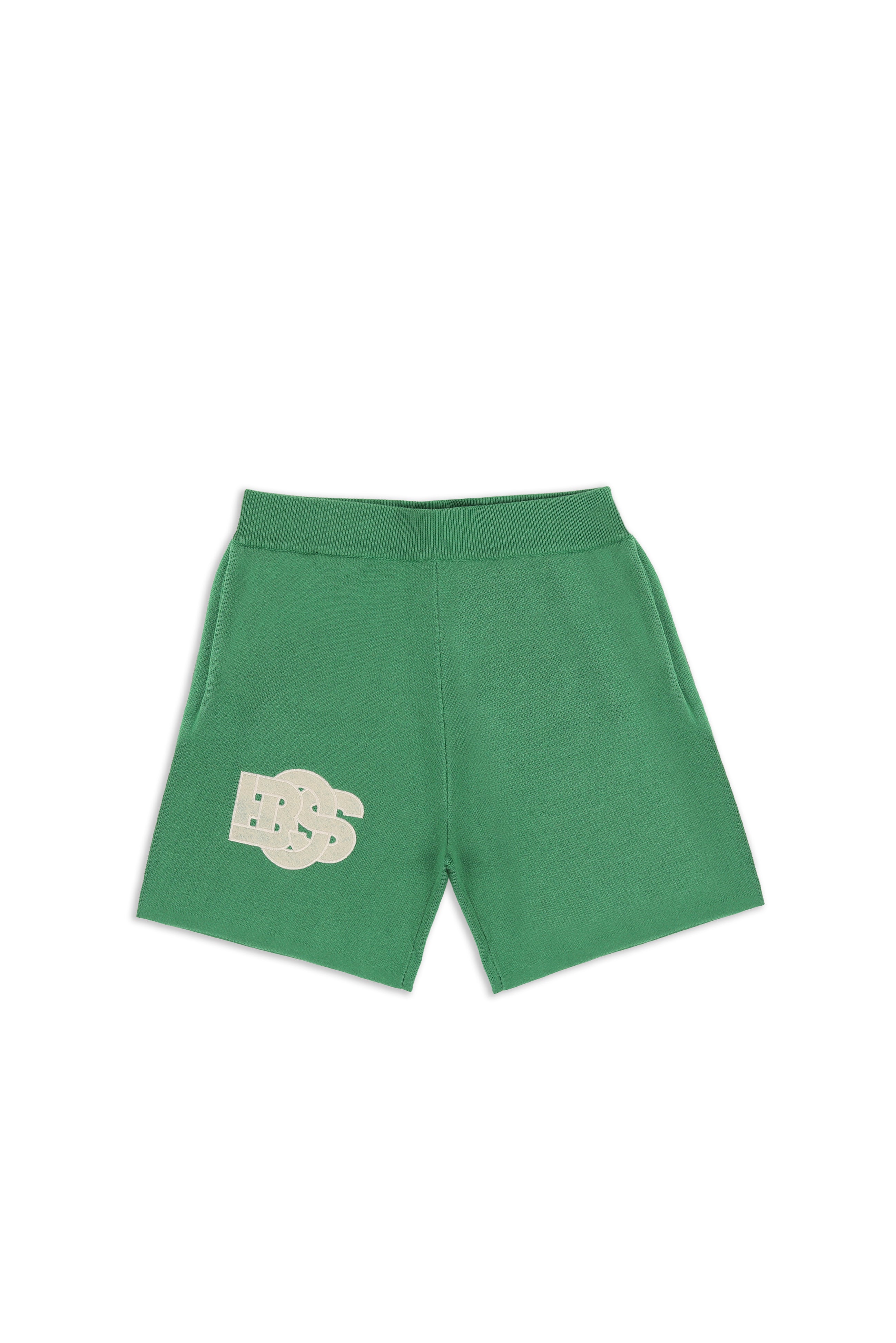Retro Knit Shorts - Emerald Green & Ecru