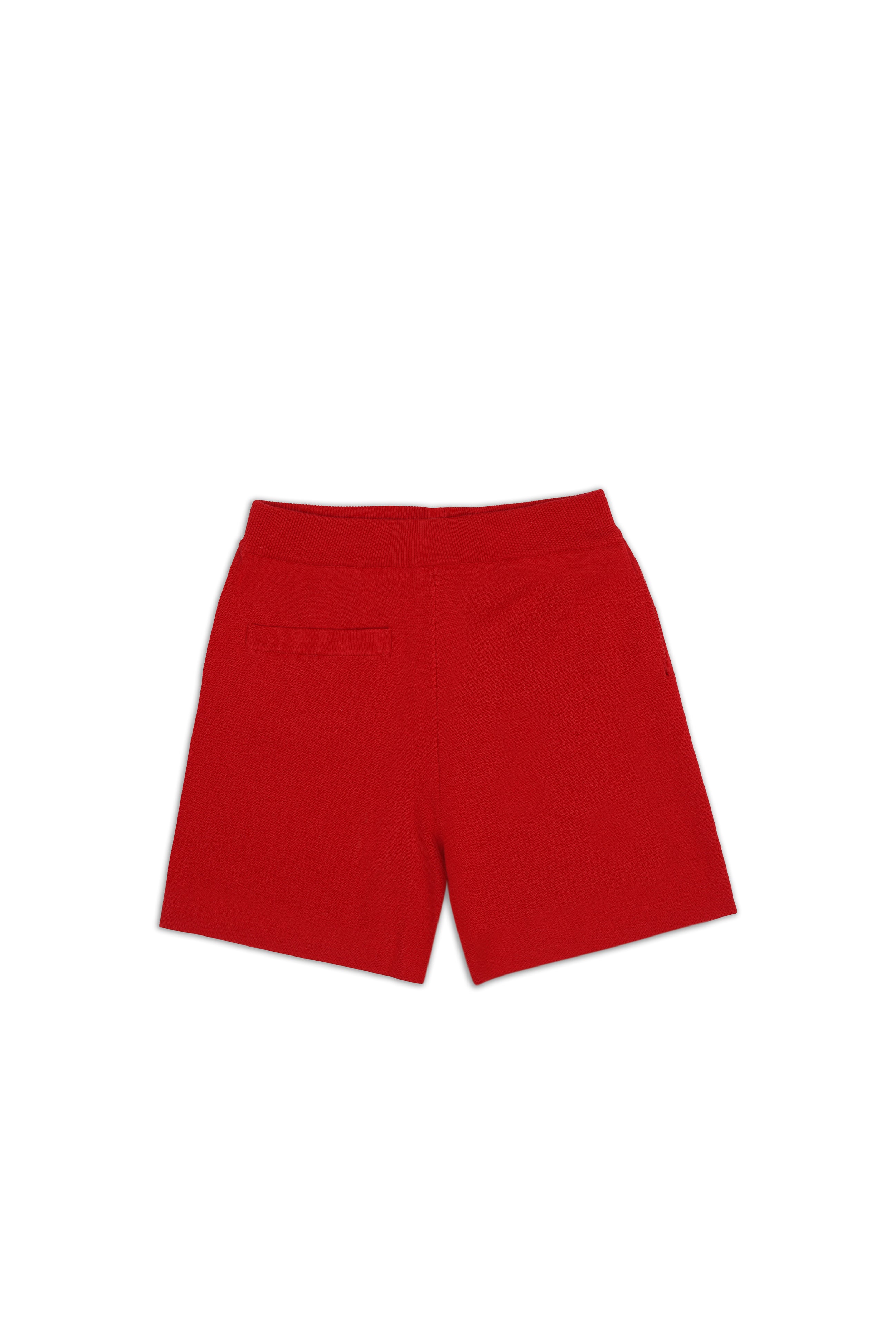 Retro Knit Shorts - Red & Ecru